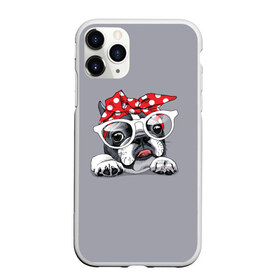 Чехол для iPhone 11 Pro матовый с принтом Бульдог в очках_2 в Новосибирске, Силикон |  | Тематика изображения на принте: бульдог | домашние животные | пес | песик | собака | собачка | французский бульдог