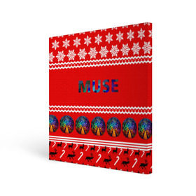 Холст квадратный с принтом Праздничный Muse в Новосибирске, 100% ПВХ |  | muse | альтернативный | группа | доминик ховард | знак | красный | крис уолстенхолм | мо | моус | моусе | муза | музе | мусе | мэттью беллами | надпись | новогодний | новый год | праздник | прогрессивный