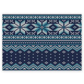 Поздравительная открытка с принтом Вязаный орнамент в Новосибирске, 100% бумага | плотность бумаги 280 г/м2, матовая, на обратной стороне линовка и место для марки
 | christmas | new year | pattern | арт | вязание | вязаный | зима | новый год | праздник | рождество | свитер | текстура | узор