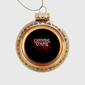 Стеклянный ёлочный шар с принтом Cannibal Corpse в Новосибирске, Стекло | Диаметр: 80 мм | cannibal corpse | logo | metal | music | rock | лого | логотип | метал | музыка | рок
