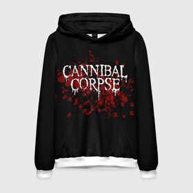 Мужская толстовка 3D с принтом Cannibal Corpse в Новосибирске, 100% полиэстер | двухслойный капюшон со шнурком для регулировки, мягкие манжеты на рукавах и по низу толстовки, спереди карман-кенгуру с мягким внутренним слоем. | cannibal corpse | logo | metal | music | rock | лого | логотип | метал | музыка | рок