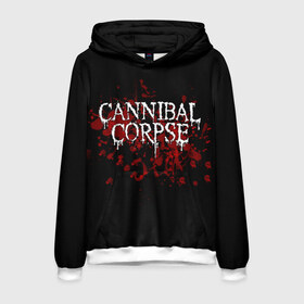 Мужская толстовка 3D с принтом Cannibal Corpse в Новосибирске, 100% полиэстер | двухслойный капюшон со шнурком для регулировки, мягкие манжеты на рукавах и по низу толстовки, спереди карман-кенгуру с мягким внутренним слоем. | Тематика изображения на принте: cannibal corpse | logo | metal | music | rock | лого | логотип | метал | музыка | рок