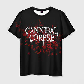 Мужская футболка 3D с принтом Cannibal Corpse в Новосибирске, 100% полиэфир | прямой крой, круглый вырез горловины, длина до линии бедер | Тематика изображения на принте: cannibal corpse | logo | metal | music | rock | лого | логотип | метал | музыка | рок