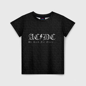 Детская футболка 3D с принтом AC/DC в Новосибирске, 100% гипоаллергенный полиэфир | прямой крой, круглый вырез горловины, длина до линии бедер, чуть спущенное плечо, ткань немного тянется | ас | ац | диси | дс | дц | исидиси | эйси