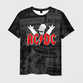 Мужская футболка 3D с принтом AC/DC в Новосибирске, 100% полиэфир | прямой крой, круглый вырез горловины, длина до линии бедер | ас | ац | диси | дс | дц | исидиси | эйси
