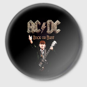 Значок с принтом AC/DC в Новосибирске,  металл | круглая форма, металлическая застежка в виде булавки | ас | ац | диси | дс | дц | исидиси | эйси