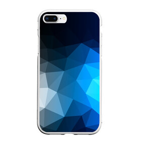 Чехол для iPhone 7Plus/8 Plus матовый с принтом Gray&Blue collection abstract в Новосибирске, Силикон | Область печати: задняя сторона чехла, без боковых панелей | Тематика изображения на принте: abstraction | geometry | polygon | абстракция | геометрия | грань | краски | кубик | кубики | линии | мозаика | полигон | разноцветные | ребро | текстура | тени | узор