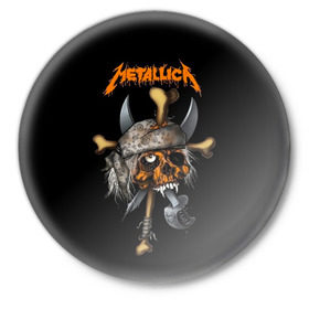 Значок с принтом Metallica в Новосибирске,  металл | круглая форма, металлическая застежка в виде булавки | Тематика изображения на принте: 