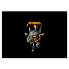 Поздравительная открытка с принтом Metallica в Новосибирске, 100% бумага | плотность бумаги 280 г/м2, матовая, на обратной стороне линовка и место для марки
 | Тематика изображения на принте: 