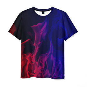 Мужская футболка 3D с принтом Огненный стиль в Новосибирске, 100% полиэфир | прямой крой, круглый вырез горловины, длина до линии бедер | Тематика изображения на принте: fire | flame | in fire | smoke | в огне | дым | огненный | огонь | текстуры