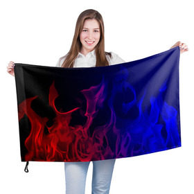 Флаг 3D с принтом Огненный стиль в Новосибирске, 100% полиэстер | плотность ткани — 95 г/м2, размер — 67 х 109 см. Принт наносится с одной стороны | Тематика изображения на принте: fire | flame | in fire | smoke | в огне | дым | огненный | огонь | текстуры