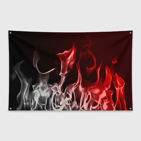 Флаг-баннер с принтом Огонь и дым в Новосибирске, 100% полиэстер | размер 67 х 109 см, плотность ткани — 95 г/м2; по краям флага есть четыре люверса для крепления | fire | flame | in fire | smoke | в огне | дым | огненный | огонь | текстуры