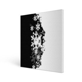 Холст квадратный с принтом Снежные узоры в Новосибирске, 100% ПВХ |  | black | christmas | new year | pattern | white | абстракция | зима | новый год | рождество | снег | снежинки | узор | черно белые