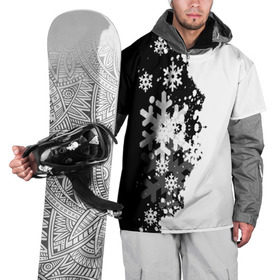Накидка на куртку 3D с принтом Снежные узоры в Новосибирске, 100% полиэстер |  | black | christmas | new year | pattern | white | абстракция | зима | новый год | рождество | снег | снежинки | узор | черно белые