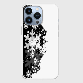 Чехол для iPhone 13 Pro с принтом Снежные узоры в Новосибирске,  |  | black | christmas | new year | pattern | white | абстракция | зима | новый год | рождество | снег | снежинки | узор | черно белые