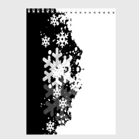 Скетчбук с принтом Снежные узоры в Новосибирске, 100% бумага
 | 48 листов, плотность листов — 100 г/м2, плотность картонной обложки — 250 г/м2. Листы скреплены сверху удобной пружинной спиралью | black | christmas | new year | pattern | white | абстракция | зима | новый год | рождество | снег | снежинки | узор | черно белые