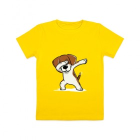 Детская футболка хлопок с принтом Год собаки в Новосибирске, 100% хлопок | круглый вырез горловины, полуприлегающий силуэт, длина до линии бедер | Тематика изображения на принте: год собаки | даб 