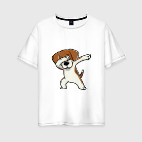 Женская футболка хлопок Oversize с принтом Год собаки в Новосибирске, 100% хлопок | свободный крой, круглый ворот, спущенный рукав, длина до линии бедер
 | год собаки | даб 