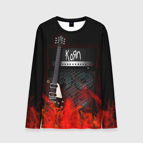 Мужской лонгслив 3D с принтом Korn в Новосибирске, 100% полиэстер | длинные рукава, круглый вырез горловины, полуприлегающий силуэт | korn | logo | metal | music | rock | лого | логотип | метал | музыка | рок