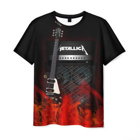 Мужская футболка 3D с принтом Metallica в Новосибирске, 100% полиэфир | прямой крой, круглый вырез горловины, длина до линии бедер | Тематика изображения на принте: logo | metal | metallica | music | rock | лого | логотип | метал | металика | металлика | музыка | рок