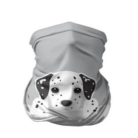 Бандана-труба 3D с принтом Dalmatian Puppy в Новосибирске, 100% полиэстер, ткань с особыми свойствами — Activecool | плотность 150‒180 г/м2; хорошо тянется, но сохраняет форму | Тематика изображения на принте: далматин | далматинец | домашние животные | пес | песик | собака | собачка | терьер | шпиц