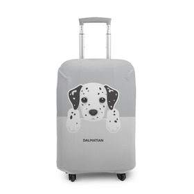 Чехол для чемодана 3D с принтом Dalmatian Puppy в Новосибирске, 86% полиэфир, 14% спандекс | двустороннее нанесение принта, прорези для ручек и колес | далматин | далматинец | домашние животные | пес | песик | собака | собачка | терьер | шпиц