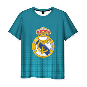 Мужская футболка 3D с принтом Real Madrid 2018 Original в Новосибирске, 100% полиэфир | прямой крой, круглый вырез горловины, длина до линии бедер | Тематика изображения на принте: emirates | fc | real madrid | геометрия | реал мадрид | футбольный клуб | эмблема