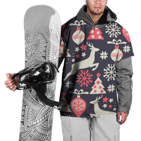 Накидка на куртку 3D с принтом Зимние фантазии в Новосибирске, 100% полиэстер |  | Тематика изображения на принте: елка | елочные игрушки | новый год | олень | снег | снежинки