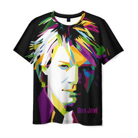 Мужская футболка 3D с принтом Jon Bon Jovi в Новосибирске, 100% полиэфир | прямой крой, круглый вырез горловины, длина до линии бедер | bon jovi | jon bon jovi | актер | американская | американский | вокалист | гитарист | джон фрэнсис бонджови | искусство | лидер | лунный свет и валентино | маленький город | младший | молодые стрелки 2