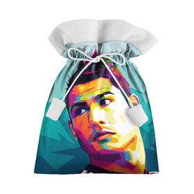 Подарочный 3D мешок с принтом Cristiano Ronaldo в Новосибирске, 100% полиэстер | Размер: 29*39 см | Тематика изображения на принте: криштиану | реал мадрид | роналду