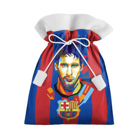 Подарочный 3D мешок с принтом Lionel Messi в Новосибирске, 100% полиэстер | Размер: 29*39 см | barcelona | lionel | messi | барселона | лионель | месси | поп арт