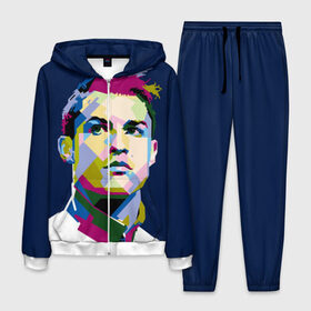 Мужской костюм 3D с принтом Cristiano Ronaldo в Новосибирске, 100% полиэстер | Манжеты и пояс оформлены тканевой резинкой, двухслойный капюшон со шнурком для регулировки, карманы спереди | криштиану | реал мадрид | роналду