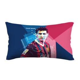 Подушка 3D антистресс с принтом Lionel Messi в Новосибирске, наволочка — 100% полиэстер, наполнитель — вспененный полистирол | состоит из подушки и наволочки на молнии | barcelona | lionel | messi | барселона | лионель | месси | поп арт