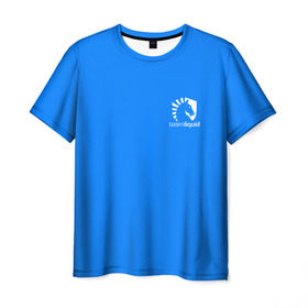 Мужская футболка 3D с принтом Team Liquid Uniform в Новосибирске, 100% полиэфир | прямой крой, круглый вырез горловины, длина до линии бедер | dota | dota 2 | rpg | support | team | team liquid | дизайн | дота | игры | известные | киберспорт | логотип | спорт | униформа | эмблема