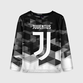 Детский лонгслив 3D с принтом JUVENTUS / ЮВЕНТУС GEOMETRY SPORT в Новосибирске, 100% полиэстер | длинные рукава, круглый вырез горловины, полуприлегающий силуэт
 | juventus | спорт | спортивные | футбол | футбольный клуб | ювентус