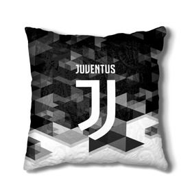 Подушка 3D с принтом Juventus 2018 Geometry Sport в Новосибирске, наволочка – 100% полиэстер, наполнитель – холлофайбер (легкий наполнитель, не вызывает аллергию). | состоит из подушки и наволочки. Наволочка на молнии, легко снимается для стирки | juventus | спорт | спортивные | футбол | футбольный клуб | ювентус