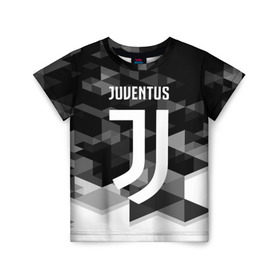 Детская футболка 3D с принтом Juventus 2018 Geometry Sport в Новосибирске, 100% гипоаллергенный полиэфир | прямой крой, круглый вырез горловины, длина до линии бедер, чуть спущенное плечо, ткань немного тянется | Тематика изображения на принте: juventus | спорт | спортивные | футбол | футбольный клуб | ювентус