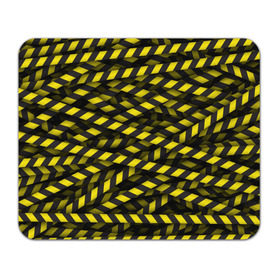Коврик прямоугольный с принтом Черно-желтая лента в Новосибирске, натуральный каучук | размер 230 х 185 мм; запечатка лицевой стороны | danger | желтый | знак | ограждение | опастость | паттрен | скотч | черный
