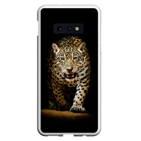 Чехол для Samsung S10E с принтом Leopard в Новосибирске, Силикон | Область печати: задняя сторона чехла, без боковых панелей | дикая кошка | зверь | клыки | кот | леопард | оскал | пантера | природа | хищник | ягуар