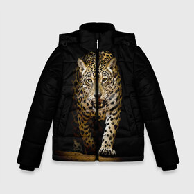 Зимняя куртка для мальчиков 3D с принтом Leopard в Новосибирске, ткань верха — 100% полиэстер; подклад — 100% полиэстер, утеплитель — 100% полиэстер | длина ниже бедра, удлиненная спинка, воротник стойка и отстегивающийся капюшон. Есть боковые карманы с листочкой на кнопках, утяжки по низу изделия и внутренний карман на молнии. 

Предусмотрены светоотражающий принт на спинке, радужный светоотражающий элемент на пуллере молнии и на резинке для утяжки | дикая кошка | зверь | клыки | кот | леопард | оскал | пантера | природа | хищник | ягуар