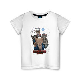 Детская футболка хлопок с принтом Stranger Things в Новосибирске, 100% хлопок | круглый вырез горловины, полуприлегающий силуэт, длина до линии бедер | кот | коты | очень странные дела
