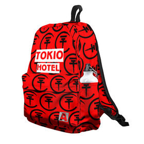 Рюкзак 3D с принтом Tokio Hotel band logo 2018 в Новосибирске, 100% полиэстер | лямки с регулируемой длиной, сверху петелька, чтобы рюкзак можно было повесить на вешалку. Основное отделение закрывается на молнию, как и внешний карман. Внутри два дополнительных кармана, один из которых закрывается на молнию. По бокам два дополнительных кармашка | logo | music | pop | rock | tokio hotel | альтернатива | германия | металл | музыка | музыкальный | поп | рок