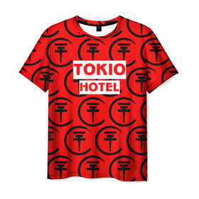 Мужская футболка 3D с принтом Tokio Hotel band logo 2018 в Новосибирске, 100% полиэфир | прямой крой, круглый вырез горловины, длина до линии бедер | Тематика изображения на принте: logo | music | pop | rock | tokio hotel | альтернатива | германия | металл | музыка | музыкальный | поп | рок