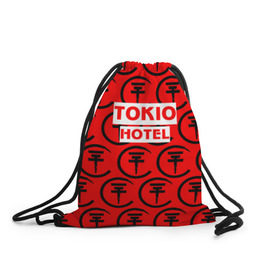 Рюкзак-мешок 3D с принтом Tokio Hotel band logo 2018 в Новосибирске, 100% полиэстер | плотность ткани — 200 г/м2, размер — 35 х 45 см; лямки — толстые шнурки, застежка на шнуровке, без карманов и подкладки | logo | music | pop | rock | tokio hotel | альтернатива | германия | металл | музыка | музыкальный | поп | рок