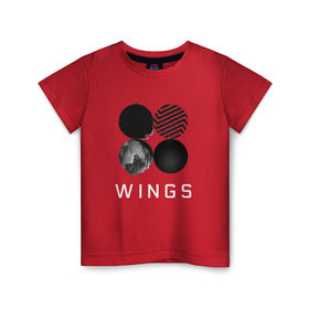 Детская футболка хлопок с принтом BTS Wings 2 в Новосибирске, 100% хлопок | круглый вырез горловины, полуприлегающий силуэт, длина до линии бедер | bangtan boys | bts | bts army | бантаны бтс