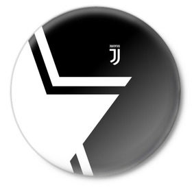 Значок с принтом Juventus 2018 STAR в Новосибирске,  металл | круглая форма, металлическая застежка в виде булавки | Тематика изображения на принте: fc | juventus | спорт | спортивные | фк | футбол | футбольный клуб | ювентус