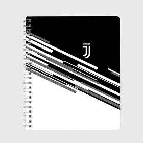 Тетрадь с принтом JUVENTUS STRIPES STYLE в Новосибирске, 100% бумага | 48 листов, плотность листов — 60 г/м2, плотность картонной обложки — 250 г/м2. Листы скреплены сбоку удобной пружинной спиралью. Уголки страниц и обложки скругленные. Цвет линий — светло-серый
 | fly emirates | juventus | ronaldo | клуб | линии | мода | модные | мяч | реал мадрид | спорт | спортивные | стиль | футбол | футбольный клуб | экстрим | эмблема | ювентус