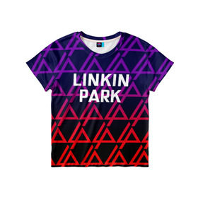 Детская футболка 3D с принтом LINKIN PARK в Новосибирске, 100% гипоаллергенный полиэфир | прямой крой, круглый вырез горловины, длина до линии бедер, чуть спущенное плечо, ткань немного тянется | linkin park | logo | music | pop | rock | альтернатива | германия | металл | музыка | музыкальный | поп | рок