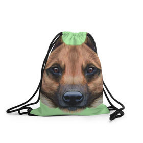 Рюкзак-мешок 3D с принтом Немецкая овчарка в Новосибирске, 100% полиэстер | плотность ткани — 200 г/м2, размер — 35 х 45 см; лямки — толстые шнурки, застежка на шнуровке, без карманов и подкладки | dog | овчарка | пес | песик | собака | собачка