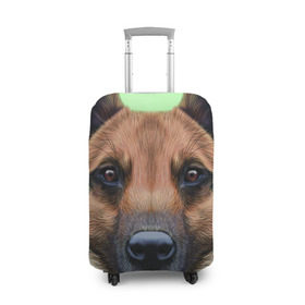 Чехол для чемодана 3D с принтом Немецкая овчарка в Новосибирске, 86% полиэфир, 14% спандекс | двустороннее нанесение принта, прорези для ручек и колес | dog | овчарка | пес | песик | собака | собачка
